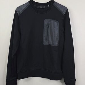 Belstaff Mens Overlay Cotton Crewneck Long Sleeve Pullover Sweater Small